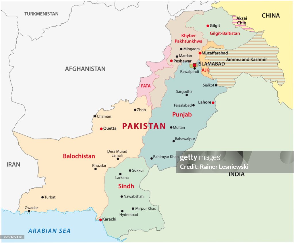 Pakistan Internal Map Pakistan Administrative And Political Map High-Res Vector Graphic ...