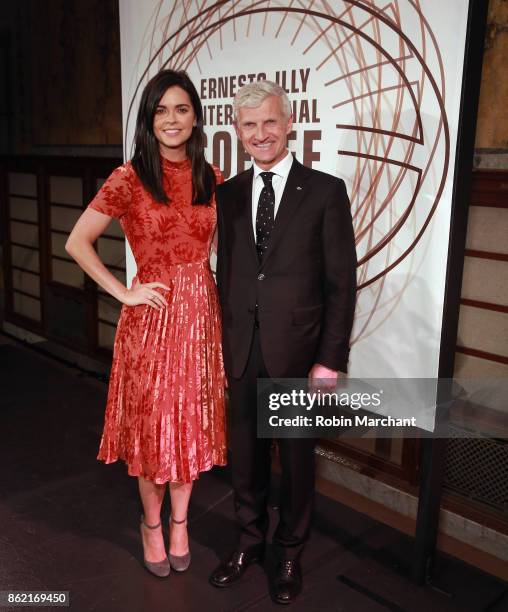 Katie Lee, cookbook author and television host, and Andrea Illy, Chairman of illycaff, at the Ernesto Illy International Coffee Award gala at New...