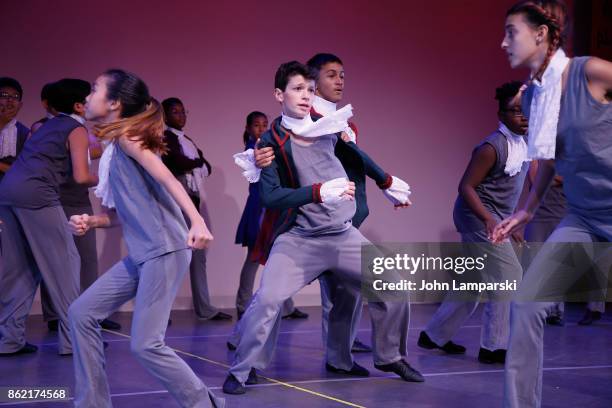 Children from NDI perform during the National Dance Institute Benefit Performance at National Dance Institute Center for Learning & the Arts on...