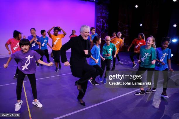 Glenn Close dances with children from NDI during the National Dance Institute Benefit Performance at National Dance Institute Center for Learning &...