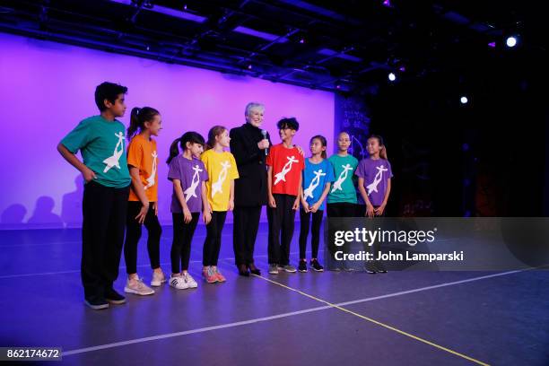 Glenn Close dances with children from NDI during the National Dance Institute Benefit Performance at National Dance Institute Center for Learning &...
