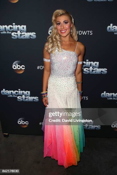 Dancer Emma Slater poses at "Dancing with the Stars" season 25 at CBS Televison City on October 16, 2017 in Los Angeles, California.