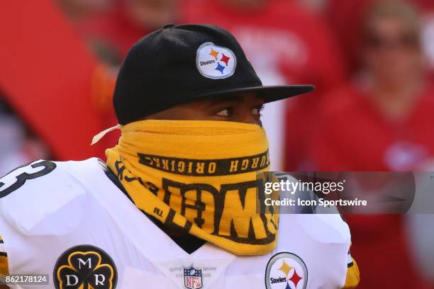 Pittsburgh Steelers free safety Mike Mitchell wears a terrible towel before a week 6 NFL game between the Pittsburgh Steelers and Kansas City Chiefs...