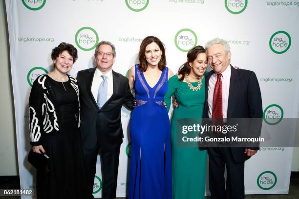 Lynda Van Damm, Jeff Chertoff, Camille Zamora, Monica Yunus and Yoel Haller during the Sing for Hope Gala 2017 at Tribeca Rooftop on October 16, 2017...