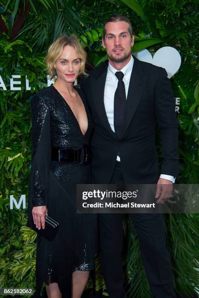 Amber Valletta and Teddy Charles attend the 11th Annual God's Love We Deliver Golden Heart Awards at Spring Studios on October 16, 2017 in New York...