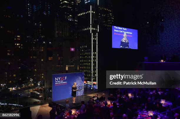 Lynn Sherr speaks onstage during the NYSCF Gala & Science Fair at Jazz at Lincoln Center on October 16, 2017 in New York City.