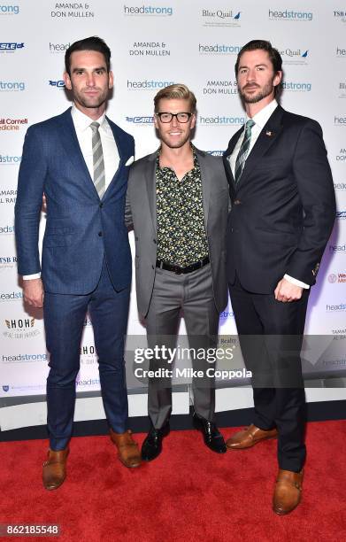 Carl Radke, Kyle Cooke and Everett Weston of "Summer House" attend the Headstrong Gala 2017 at Pier 60, Chelsea Piers on October 16, 2017 in New York...