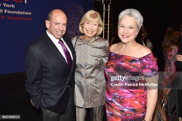 Richard Kahan, Katherine Kahan and Susan L. Solomon during the NYSCF Gala & Science Fair at Jazz at Lincoln Center on October 16, 2017 in New York...