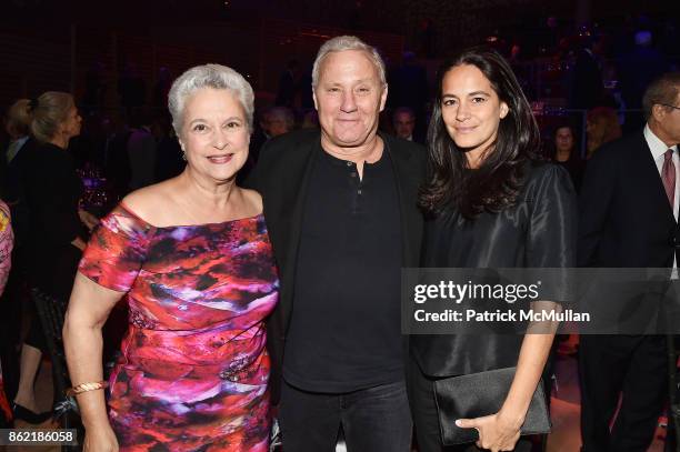 Susan L. Solomon, Ian Schrager and Tania Schrager during the NYSCF Gala & Science Fair at Jazz at Lincoln Center on October 16, 2017 in New York City.
