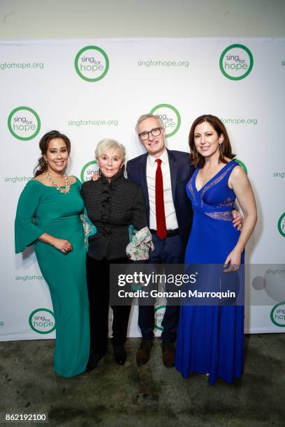 Monica Yunus, Eva Haller, Werner Binnenstein-Bachstein and Camille Zamora during the Sing for Hope Gala 2017 at Tribeca Rooftop on October 16, 2017...