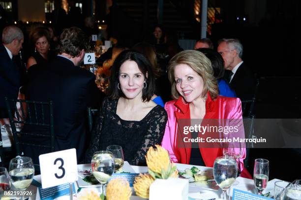 Mary-Louise Parker and Renee Fleming during the Sing for Hope Gala 2017 at Tribeca Rooftop on October 16, 2017 in New York City.