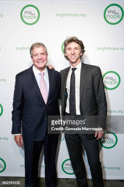 Dr. Joseph Polisi and Damien Woetzel during the Sing for Hope Gala 2017 at Tribeca Rooftop on October 16, 2017 in New York City.