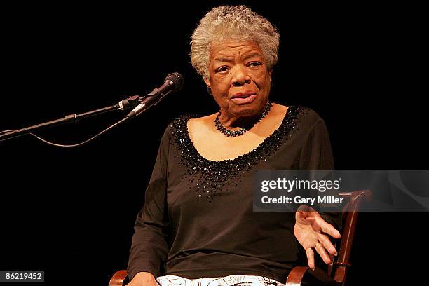 Dr. Maya Angelou speaks to a sold out crowd at the Paramount Theater on April 25, 2009 in Austin, Texas.