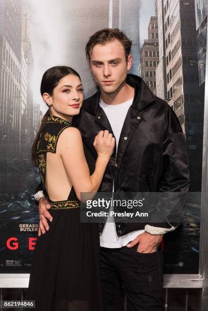 Niki Koss and Sterling Beaumon attend Premiere Of Warner Bros. Pictures' "Geostorm" - Arrivals at TCL Chinese Theatre on October 16, 2017 in...