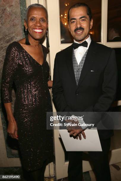 Andrea Taylor and Richard Brown attend World Monuments Fund 2017 Hadrian Gala honoring Frank Stella and Deborah Lehr on October 16, 2017 in New York...