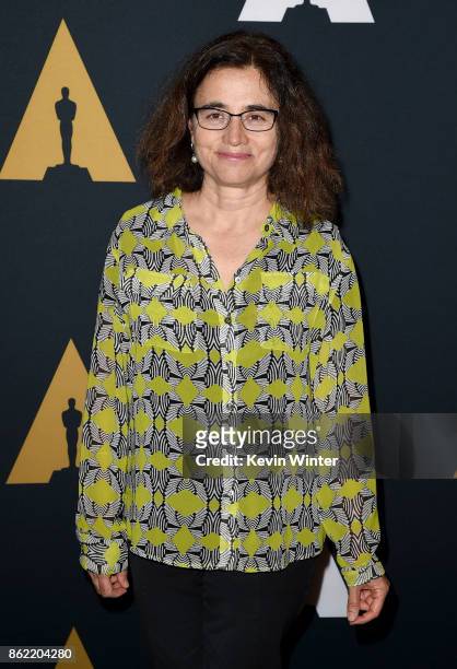 Director Patricia Cardoso arrives at The Academy Presents "Real Women Have Curves" at the Academy of Motion Picture Arts and Sciences on October 16,...