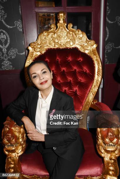 Saida Jawad attends the 'Souffle de Violette' Auction Party As part of 'Octobre Rose' Hosted by Ereel at Fidele Club on October 16, 2017 in Paris,...