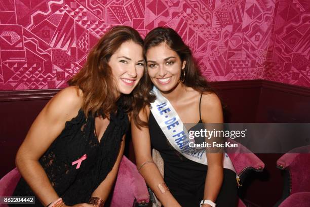 Lison Di Martino Miss ile de France 2017 and Miss France 2015 Fanny Harcaut attend the 'Souffle de Violette' Auction Party As part of 'Octobre Rose'...