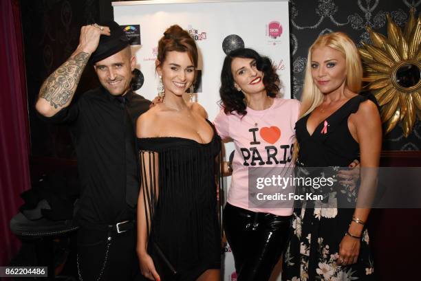 Designer Nacho Jewels, Actress Elisa Bachir Bey, model Sylvie Ortega Munos and designer Julia Battaia attend the 'Souffle de Violette' Auction Party...