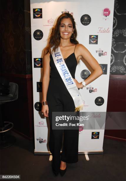 Lison Di Martino Miss ile de France 2017 attends the 'Souffle de Violette' Auction Party As part of 'Octobre Rose' Hosted by Ereel at Fidele Club on...