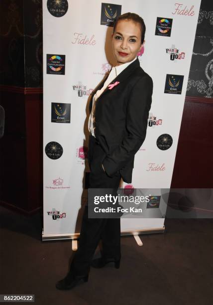 Saida Jawad attends the 'Souffle de Violette' Auction Party As part of 'Octobre Rose' Hosted by Ereel at Fidele Club on October 16, 2017 in Paris,...