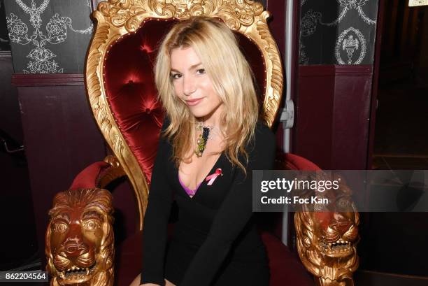 Actress Lola Marois attends the 'Souffle de Violette' Auction Party As part of 'Octobre Rose' Hosted by Ereel at Fidele Club on October 16, 2017 in...