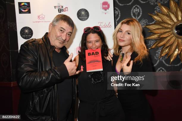 Actor/director Jean Marie Bigard, PR Esther Meyniel and actress Lola Marois attend the 'Souffle de Violette' Auction Party As part of 'Octobre Rose'...