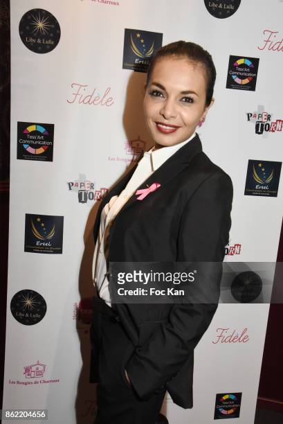 Saida Jawad attends the 'Souffle de Violette' Auction Party As part of 'Octobre Rose' Hosted by Ereel at Fidele Club on October 16, 2017 in Paris,...