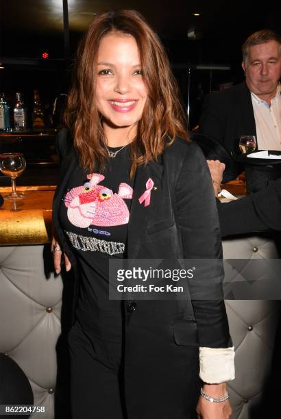 Severine Ferrer attends the 'Souffle de Violette' Auction Party As part of 'Octobre Rose' Hosted by Ereel at Fidele Club on October 16, 2017 in...