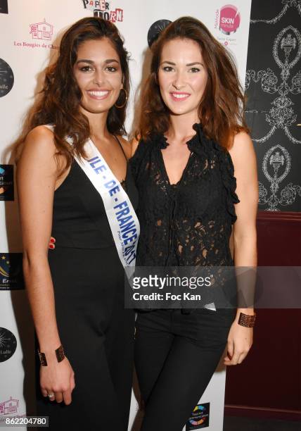 Lison Di Martino Miss ile de France 2017 and Miss France 2015 Fanny Harcaut attend the 'Souffle de Violette' Auction Party As part of 'Octobre Rose'...