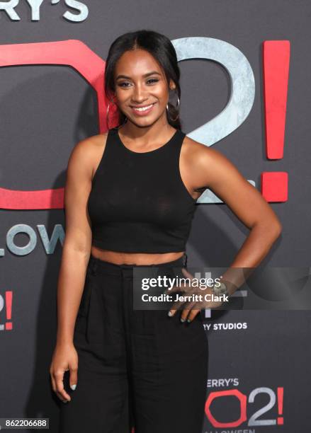 Dominique Alexis attends the premiere of Lionsgate's "Tyler Perry's Boo 2! A Madea Halloween" at Regal LA Live Stadium 14 on October 16, 2017 in Los...