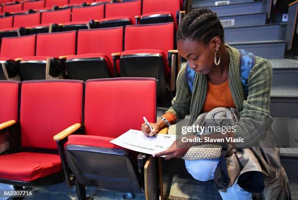 View at the panel discussion for HBO Documentary Films' special screening of "Clinica de migrantes" at Barnard College on October 16, 2017 in New...