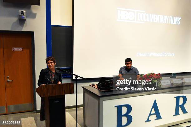 Sara Bernstein, HBO Documentary Films SVP attend a panel discussion for HBO Documentary Films' special screening of "Clinica de migrantes" at Barnard...