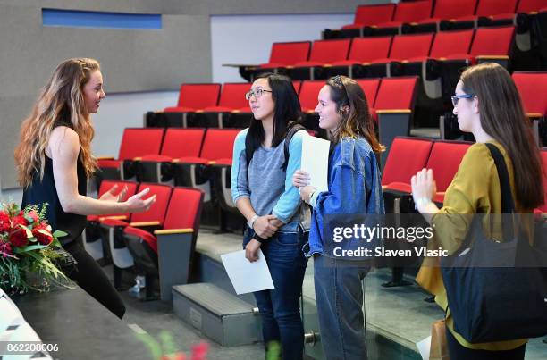 View at the panel discussion for HBO Documentary Films' special screening of "Clinica de migrantes" at Barnard College on October 16, 2017 in New...