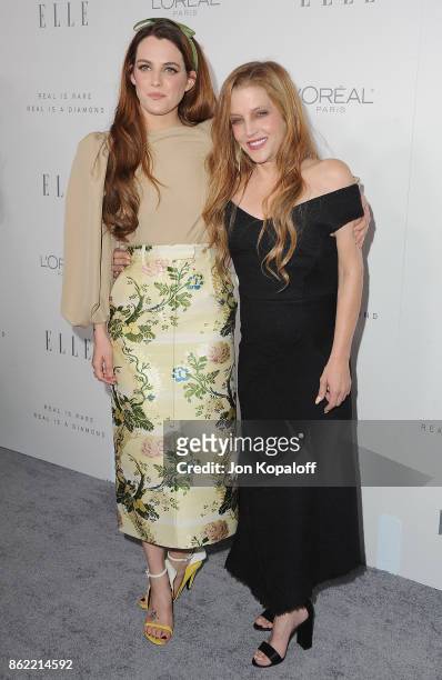 Riley Keough and Lisa Marie Presley arrive at ELLE's 24th Annual Women in Hollywood Celebration at Four Seasons Hotel Los Angeles at Beverly Hills on...