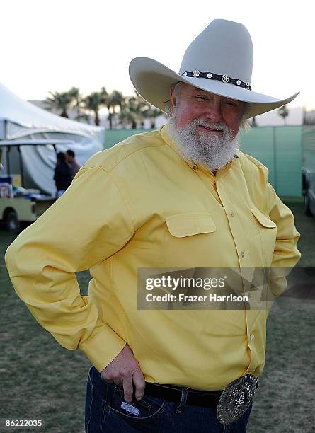 Musician Charlie Daniels poses during day one of California's Stagecoach Country Music Festival held at the Empire Polo Club on April 25, 2009 in...