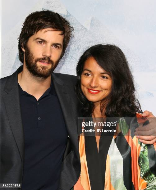 Jim Sturgess and Dina Mousawi attend the premiere of Warner Bros. Pictures' 'Geostorm' on October 16, 2017 in Hollywood, California.