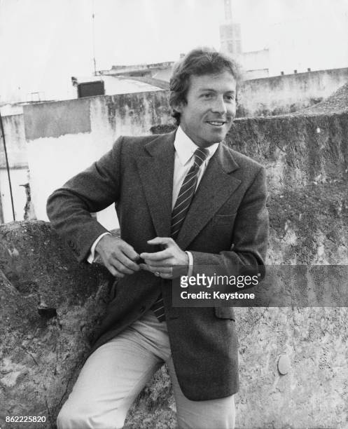 Roddy Llewellyn meets the press in the Kasbah in Tangier, Morocco, to refuse to discuss his relationship with Princess Margaret, 14th May 1978.