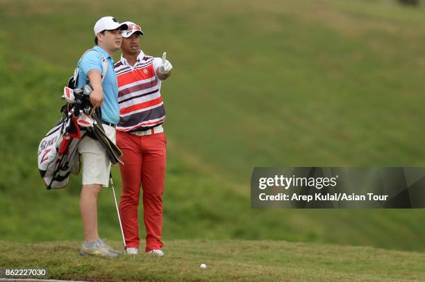 Arie Irawan of Malaysia pictured during practice ahead of the Macao Open at Macau Golf and Country Club on October 17, 2017 in Macau, Macau.