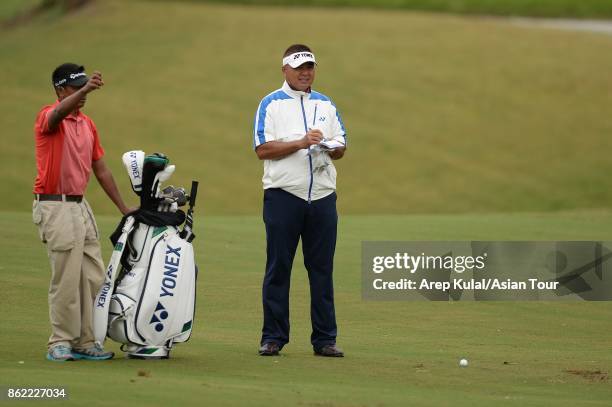 Mardan Mamat of Singapore pictured during practice ahead of the Macao Open at Macau Golf and Country Club on October 17, 2017 in Macau, Macau.