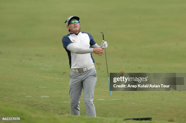 Sattaya Supupramai of Thailand pictured during practice ahead of the Macao Open at Macau Golf and Country Club on October 17, 2017 in Macau, Macau.