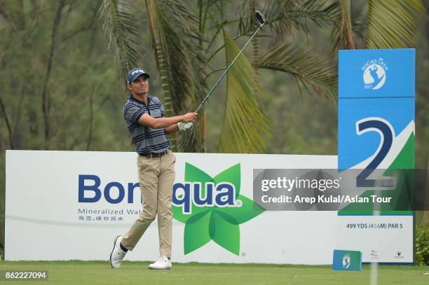 Ajeetesh Sandhu of India pictured during practice ahead of the Macao Open at Macau Golf and Country Club on October 17, 2017 in Macau, Macau.