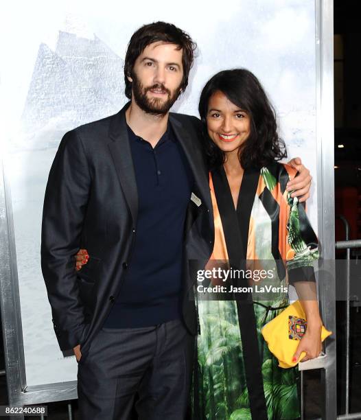 Actor Jim Sturgess and Dina Mousawi attend the premiere of "Geostorm" at TCL Chinese Theatre on October 16, 2017 in Hollywood, California.