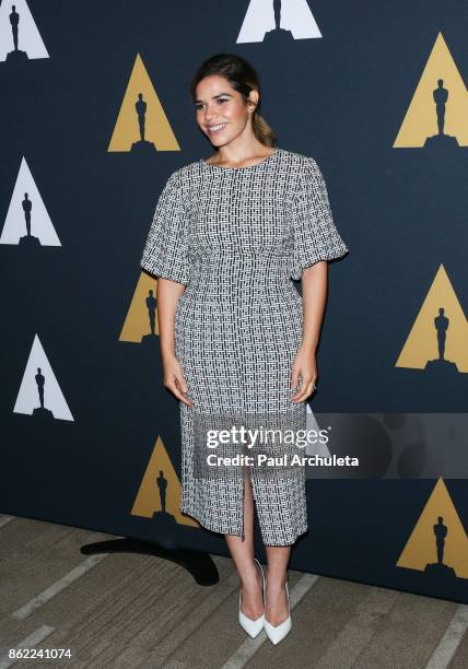 Actress America Ferrera attends the screening of "Real Women Have Curves" at The Academy Of Motion Picture Arts And Sciences on October 16, 2017 in...