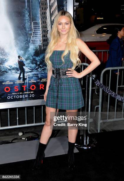 Reality Television personality Corinne Olympios attends the premiere of Warner Bros. Pictures' 'Geostorm' at TCL Chinese Theatre on October 16, 2017...