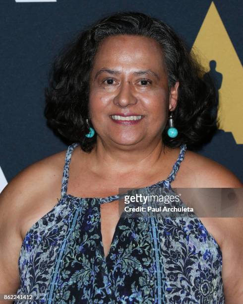 Actress Ingrid Oliu attends the screening of "Real Women Have Curves" at The Academy Of Motion Picture Arts And Sciences on October 16, 2017 in Los...