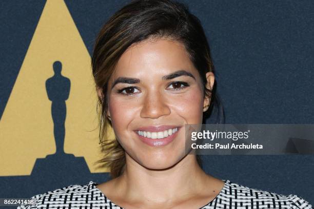 Actress America Ferrera attends the screening of "Real Women Have Curves" at The Academy Of Motion Picture Arts And Sciences on October 16, 2017 in...
