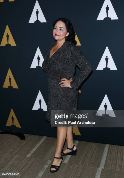 Actress Josefina Lopez attends the screening of "Real Women Have Curves" at The Academy Of Motion Picture Arts And Sciences on October 16, 2017 in...