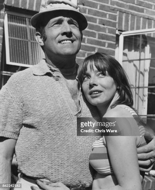 English actor Ian Hendry with his wife, actress Janet Munro , at their new home in Hampstead, London, June 1969. Photo by Chris Ware/Keystone...