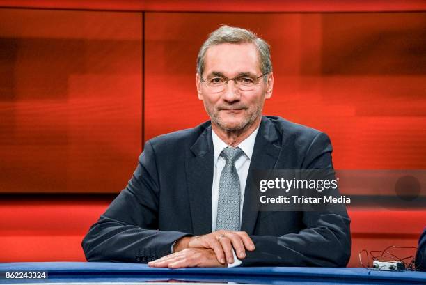 German politician Matthias Platzeck during the 'Hart aber fair' TV Show Photo Call on October 16, 2017 in Berlin, Germany.